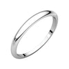 02.50 mm Half Round Tapered Wedding Band Ring in 14k White Gold (Size 7 )