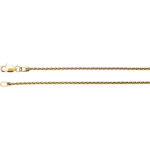 14k Yellow Gold 1.25mm Wheat 18" Chain