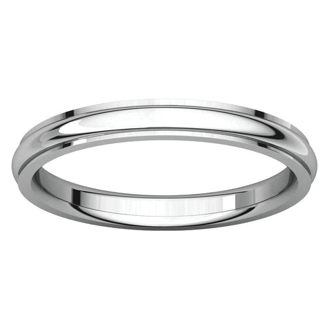 14k White Gold 2.5mm Comfort Fit Edge Band , Size 6.5