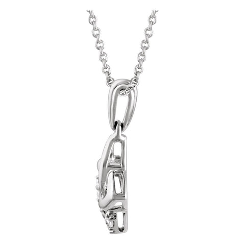 Sterling Silver .06 CTW Diamond 18" Necklace