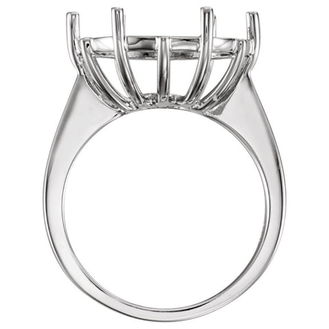 14k White Gold Coin Ring, Size 6