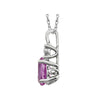 14k White Gold Created Pink Sapphire & .02 CTW 18" Necklace