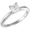05.00 mm = 3/4 ct. Created Moissanite Solitaire Ring in 14k White Gold ( Size 6 )