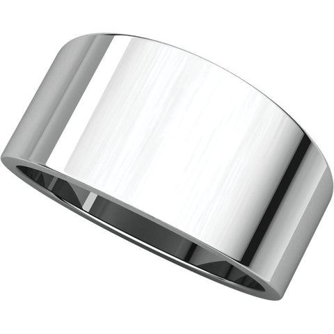 Sterling Silver 10mm Flat Tapered Band, Size 6