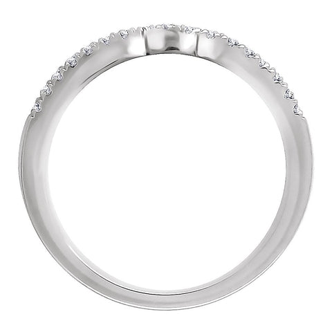 14k White Gold 1/8 CTW Diamond Band, Size 7