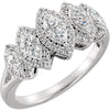 14k White Gold 1/2 ctw. Diamond Accented Engagement Ring, Size 7
