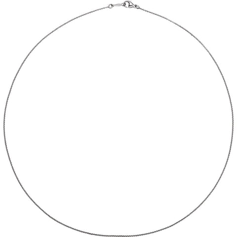 Platinum 1mm 18" Rolo Chain with Lobster Clasp