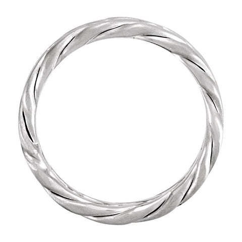 14k White Gold 6.5mm Hand Woven Band Size 9.00