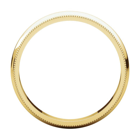 14k Yellow Gold 3mm Milgrain Band, Size 5