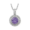 Sterling Silver Purple Cubic Zirconia 18-Inch Necklace