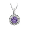 Sterling Silver Purple Cubic Zirconia 18-Inch Necklace