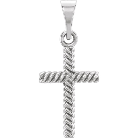 14k White Gold 32x20mm Cross Pendant