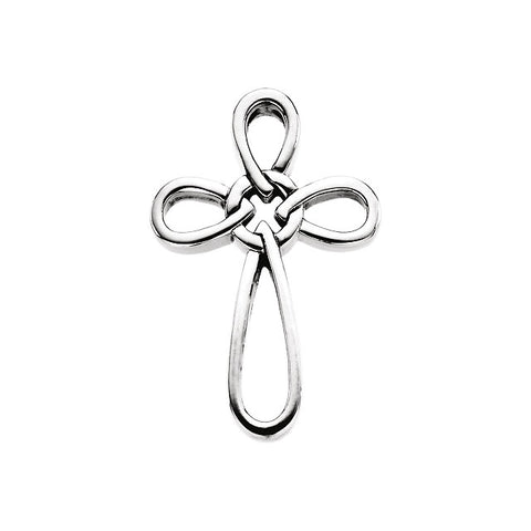14k White Gold 34.25x24mm Cross Pendant
