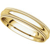 14k Yellow Gold 4mm Double Milgrain Comfort Fit Band, Size 8