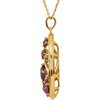 14k Yellow Gold Rhodolite Garnet Nest Design 18" Necklace