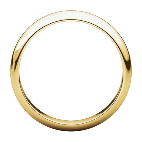 14k Yellow Gold 4mm Half Round Band, Size 6.5