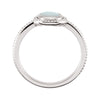 14k White Gold Opal Beaded Design Ring, Size 7