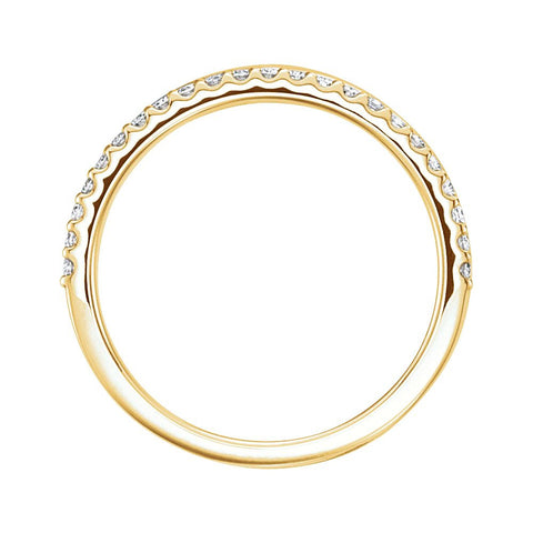 14k Yellow Gold 1/4 CTW Diamond Criss Cross Ring, Size 7