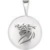 Sterling Silver Heart Print Jesus Pendant