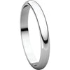 10k White Gold 2.5mm Half Round Band, Size 6