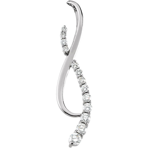 14k White Gold Journey Pendant