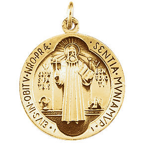 14k Yellow Gold 18.5mm St. Benedict Medal