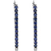 14k White Gold 20x14.5mm Sapphire Hoop Earrings