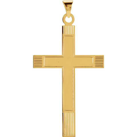 14k Yellow Gold 39x25mm Cross Pendant