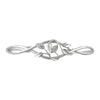 14k White Gold .05 CTW Diamond Leaf Design Cuff Bracelet