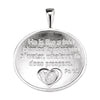 14k White Gold Heart print Oak Tree Pendant