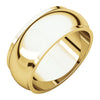 08.00 mm Half Round Edge Wedding Band Ring in 10k Yellow Gold (Size 9.5 )