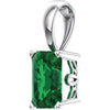 14k White Gold Chatham® Created Emerald Pendant