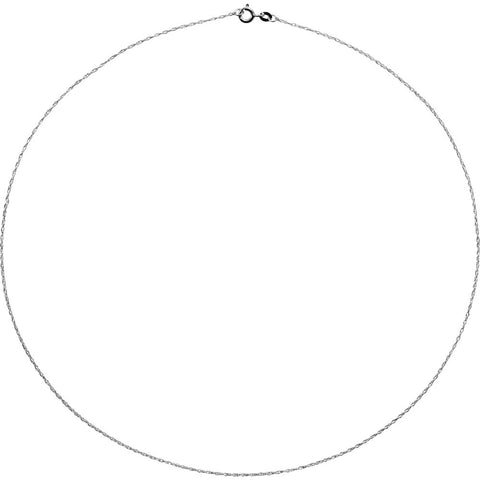 Sterling Silver .85mm Rope 16" Chain with Spring Ring