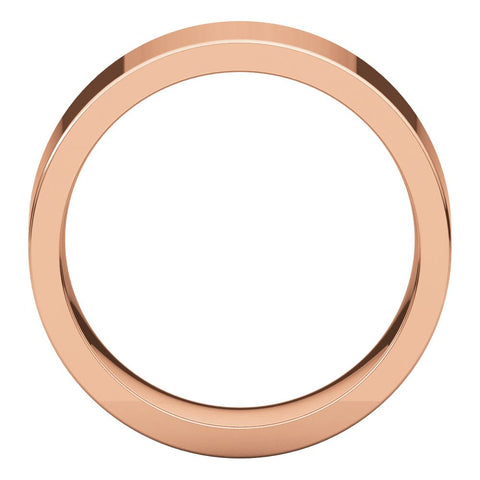 14k Rose Gold 7mm Flat Comfort Fit Band, Size 9