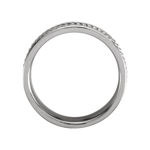 14k White Gold 8mm Comfort-Fit Hand Woven Band Size 10