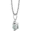 14k White Gold Aquamarine & .05 CTW Diamond 18" Necklace