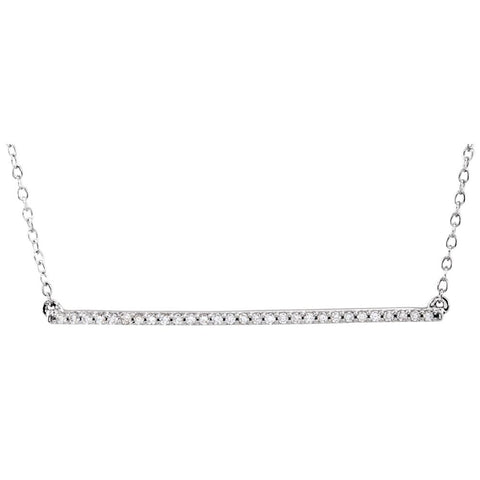 14k White Gold 1/6 CTW Diamond Bar 16-18" Necklace