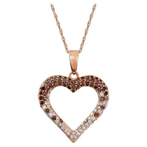 14k Rose Gold 1/2 CTW Diamond Heart 18" Necklace