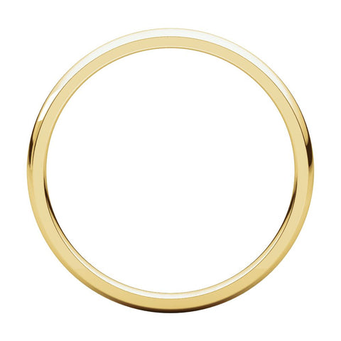 14k Yellow Gold 2mm Light Comfort Fit Band, Size 7