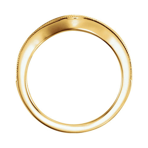 14k Yellow Gold 3/4 CTW Diamond Contour Band , Size 7