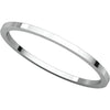 14k White Gold 1mm Flat Band, Size 4.5