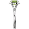 14k White Gold Peridot & 1/5 CTW Diamond Ring, Size 7