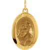 23.25x16 mm Oval St. Anthony Pendant Medal with 24 inch Chain in Sterling Silver