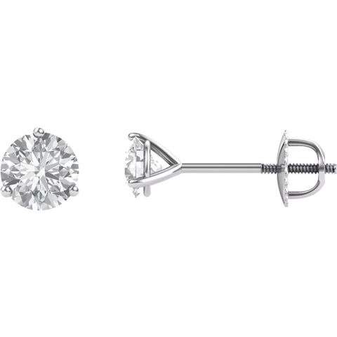 14k White Gold 5mm Round Forever Brilliant® Moissanite Earrings