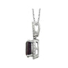14k White Gold Mozambique Garnet & .03 CTW Diamond 18" Necklace
