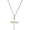 Two Tone Nail Cross Pendant in Yellow Gold Filled Sterling Silver ( 24.00-Inch )