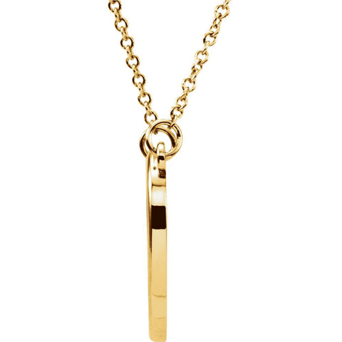 14k Yellow Gold 15.75x17mm Heart 16" Necklace