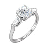 14K White Gold 5.2mm Sculptural-Inspired Engagement Ring (Size 6)