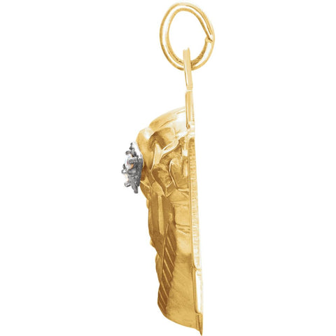 14K Yellow 23x16.5mm Face of Jesus Pendant