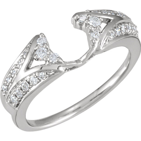 14k White Gold 1/4 CTW Diamond Ring Wrap, Size 7